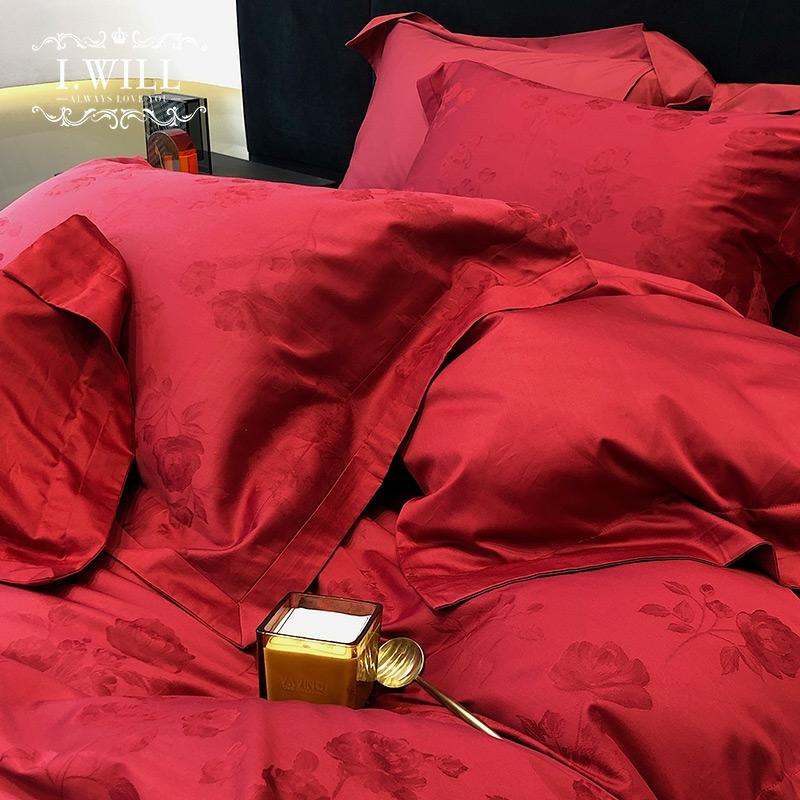 Aivi Huwelijks 100% Katoenen Trouwen Vierdelige Set Nieuwe Huwelijk Dekbedset Luxe Rode Bruiloft Bedtextiel  |   Huwelijksbedtextiel Huwelijksbedtextiel Huwelijksbedtextiel